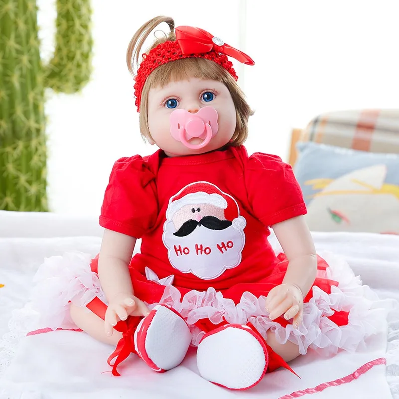

JULY'S SONG 55CM Reborn Baby Dolls Adorable Baby Reborn Dolls For Girl Cloth Body Soft Lifelike Accompany Birthday Gift For Kids