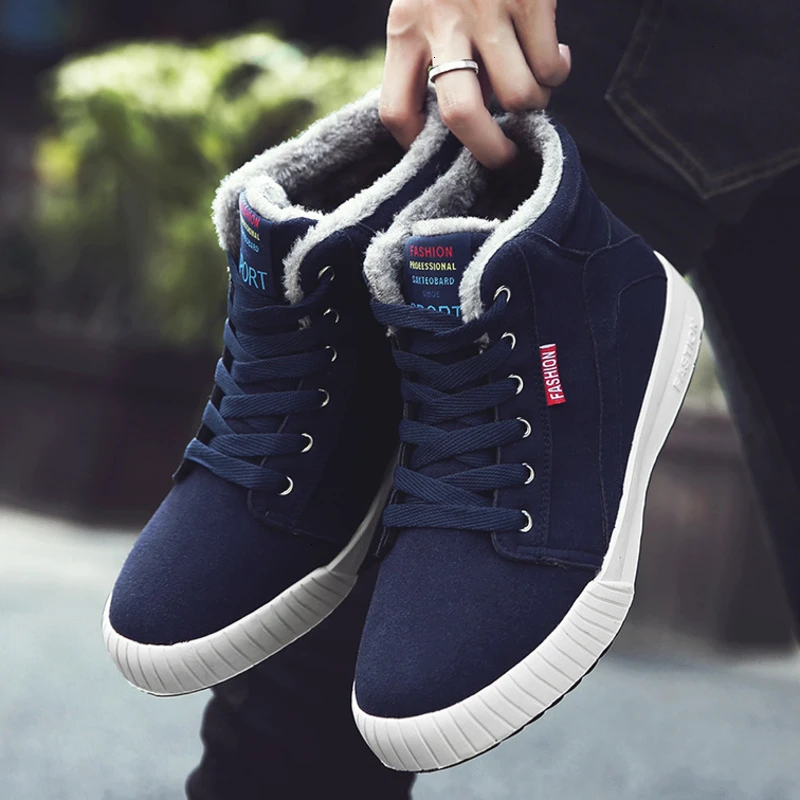 FLARUT Мужская зимняя обувь уличные зимние ботинки Спортивная для бега с мехом