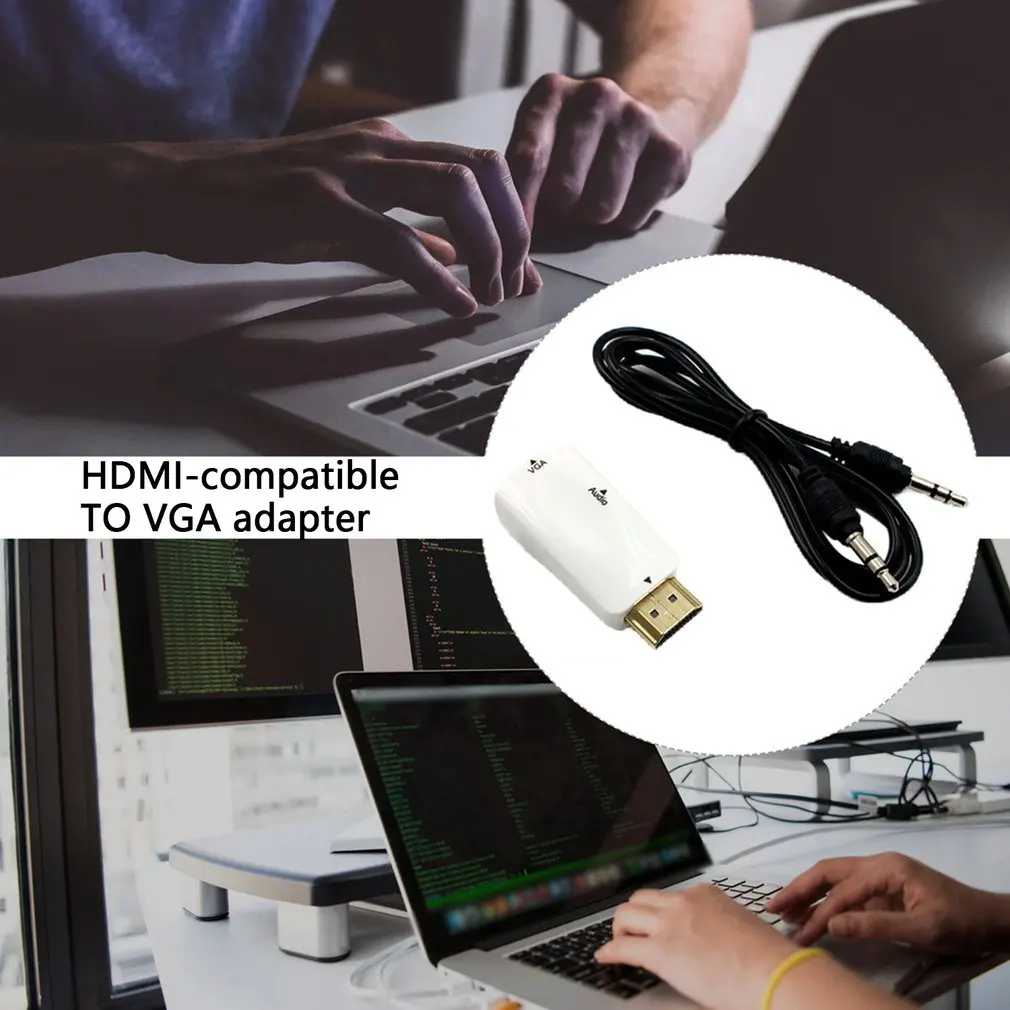 

Durable Hdmi To Vga Adapter With Audio Converter Male To Female Audio For Pc Laptop Hdtv Dvd Good Performance