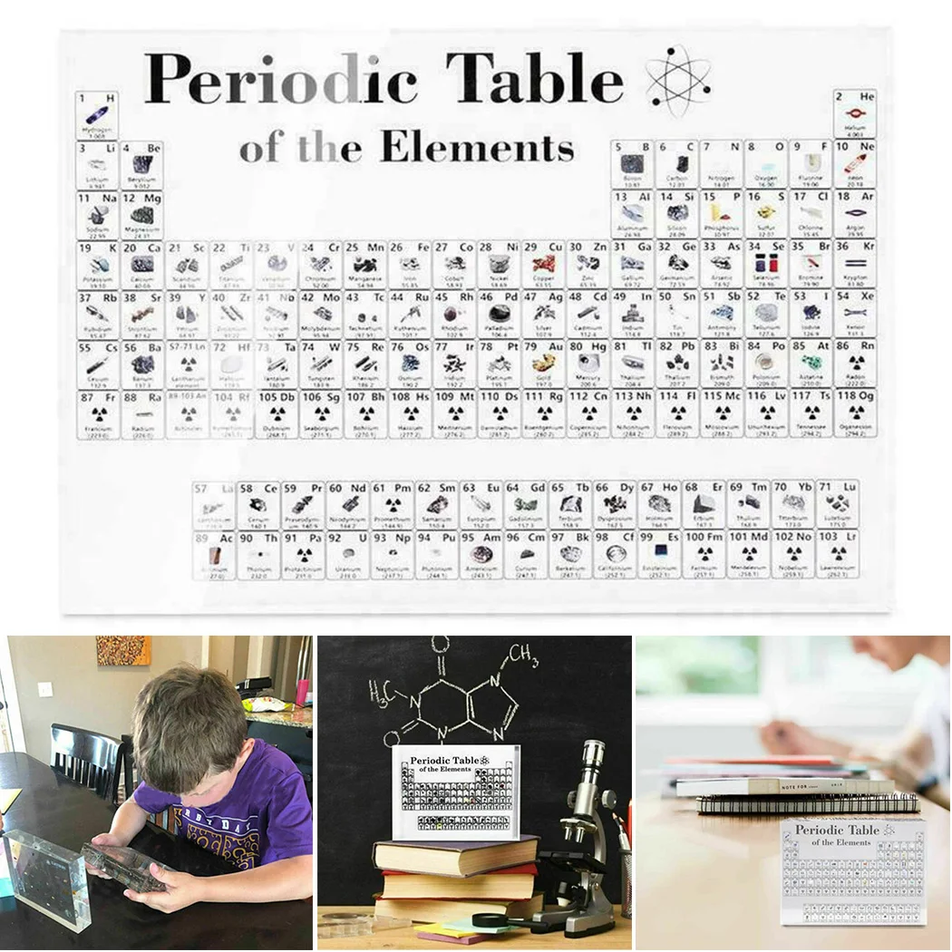 

150 X 114 X 20mm Best Acrylic Periodic Table Display With Elements Teaching School Kids Ornaments 2021 New