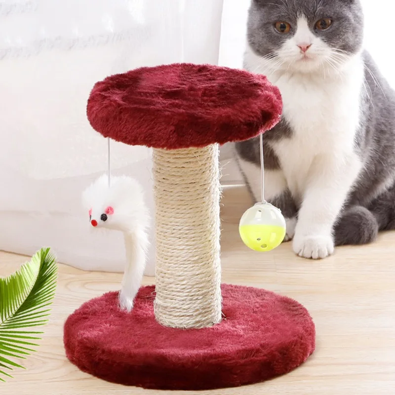

Sisal Cat Scratching Board Post Cat Tree Cat Jumping Platform-Gray T