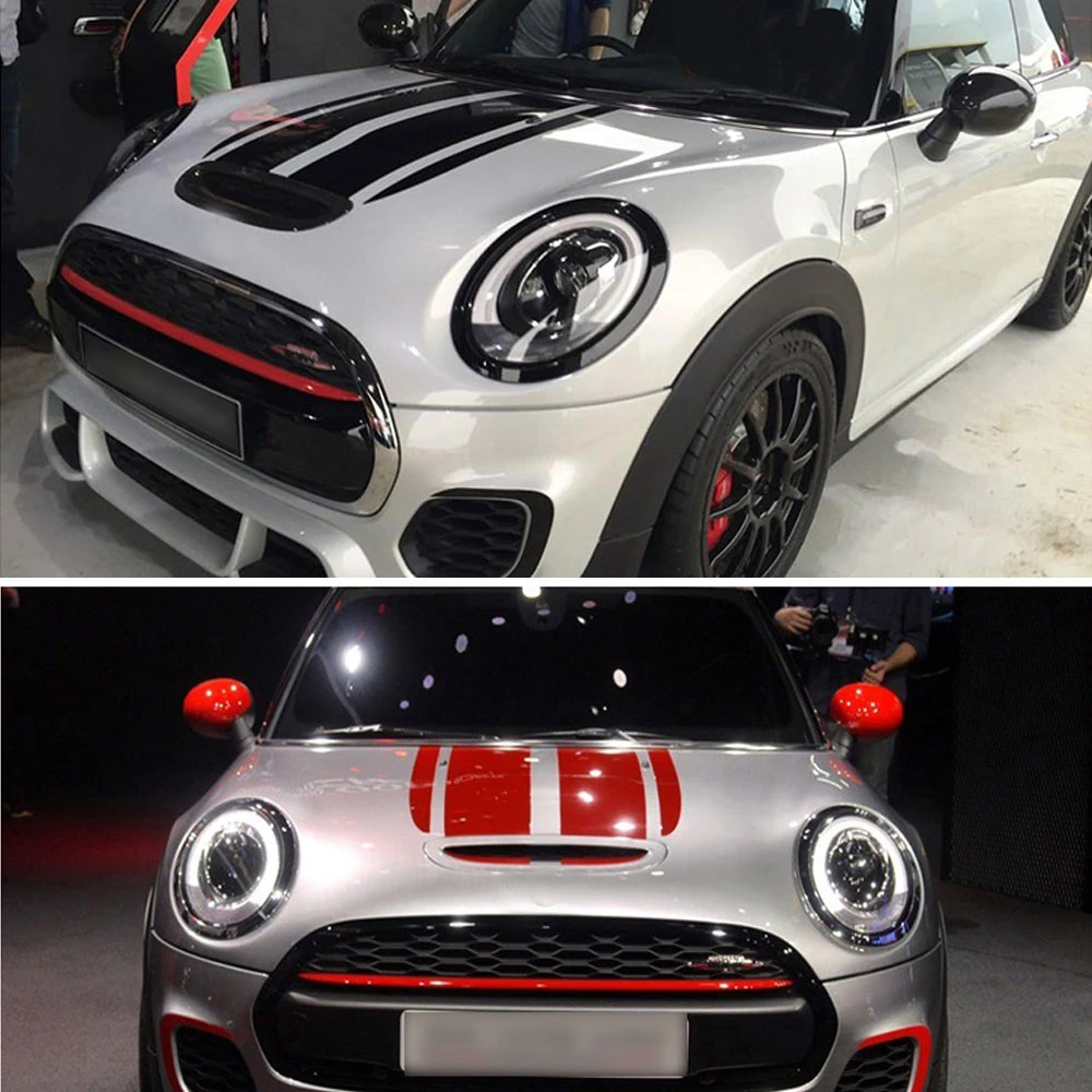 

1Set Car Styling Front Bonnet Rear Stripes Hood Trunk Engine Cover Decal Car Stickers for BMW MINI F56 JCW