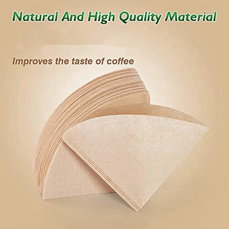 Одноразовая кофейная бумага V60 100 шт. конусная неотбеленная для коричневого кофе