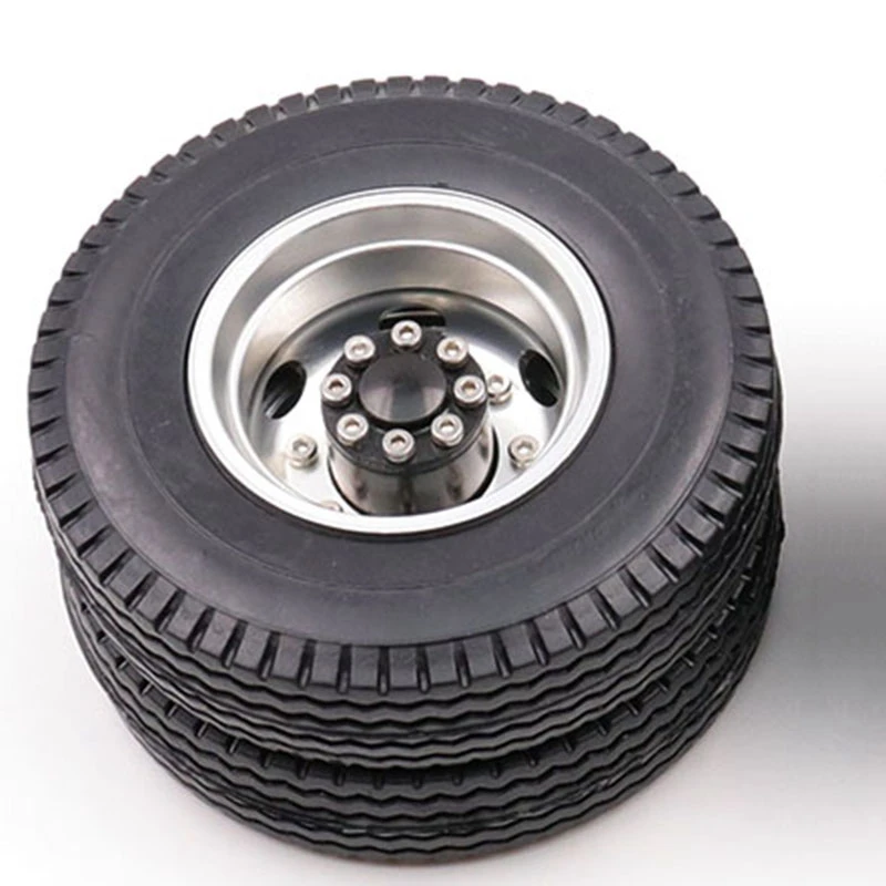 

Rear Rubber Loader Wheels with Rims for Tamiya 1/14 Scale Tractor Rear, for Tamiya 1/14 RC Tractor Trailer Truck