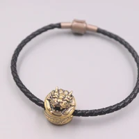 New Pure Solid 24K Yellow Gold Pendant 17x14mm Mighty Dragons Head DIY Accessories Bead