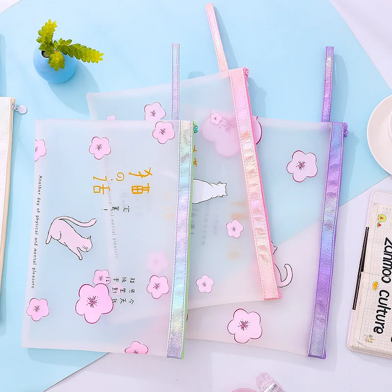 Японские канцелярские товары милая розовая вишневая кошка лазерная