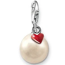 

PT1236 Pendant Pearl With Red Heart Charm Euro-American style Good Jewelry For Women,2015 Ts Gift In Ts925 silver-plated Fit Bag