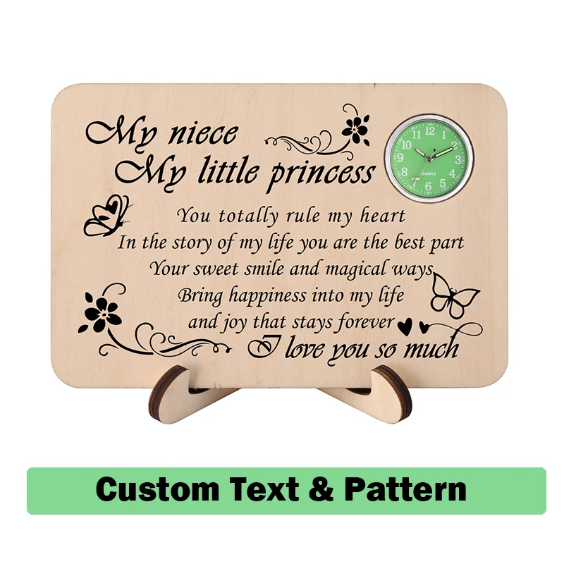 Для моей принцессы деревянные часы на заказ текстовые декоративные аксессуары