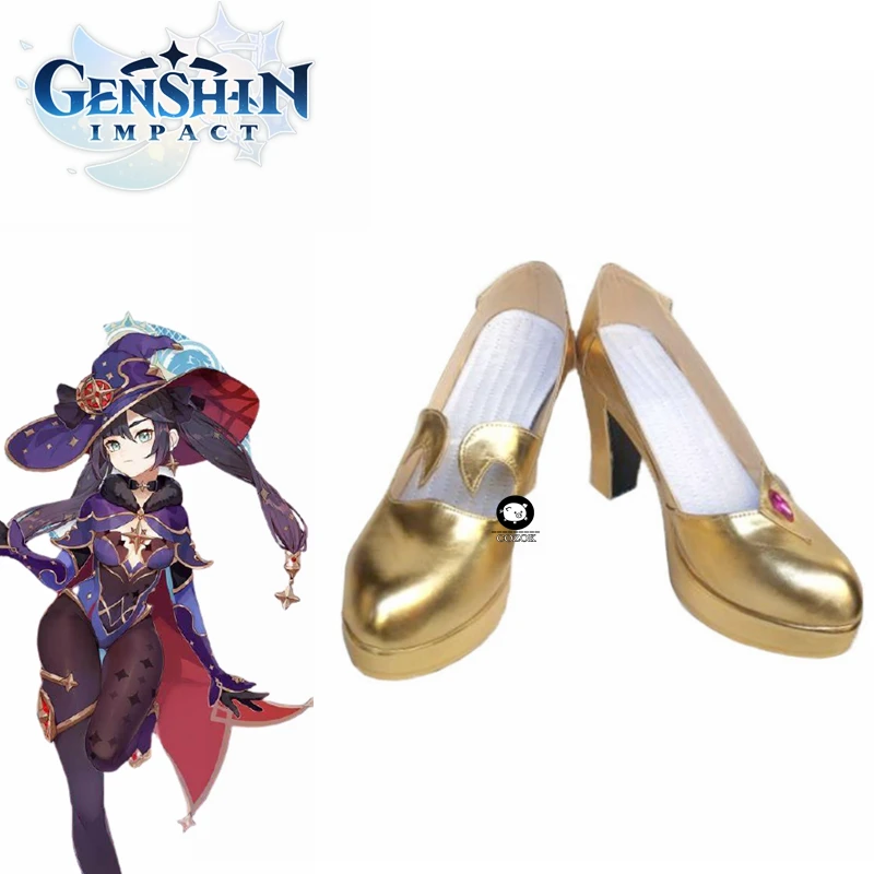 

Genshin Impact Mondstadt Mona Halloween Cosplay Shoes High Heels For Women New 2020 Hot Game