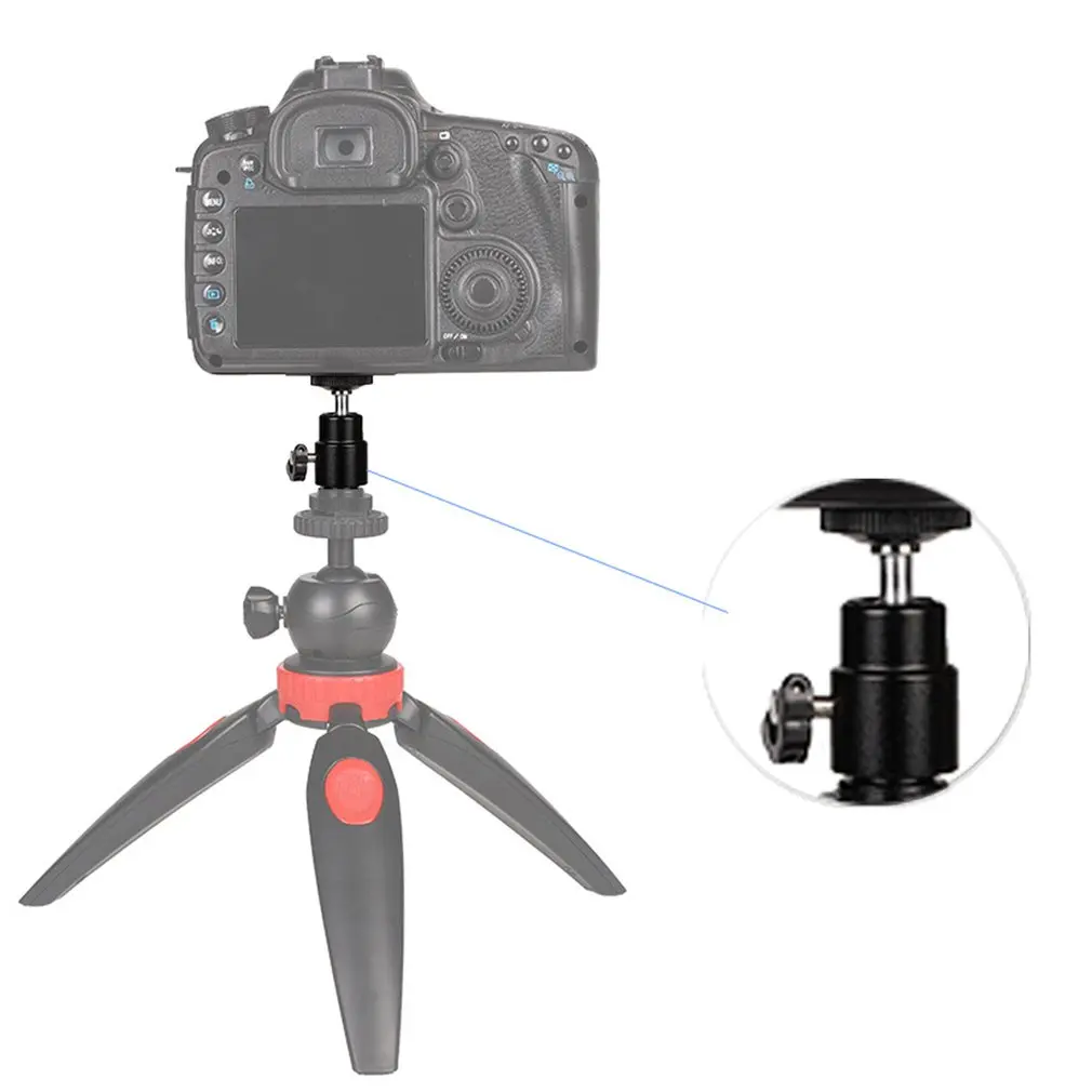 

1pc Ball Head For Camera Tripod LED Light Flash Tripod Bracket Holder Mount 1/4 Hot Shoe Adapter Cradle