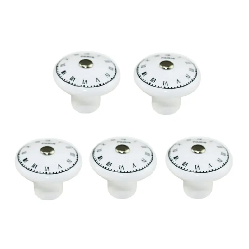 5 шт. керамические одиночные отверстия Мебельная ручка часы цифровой Европейский