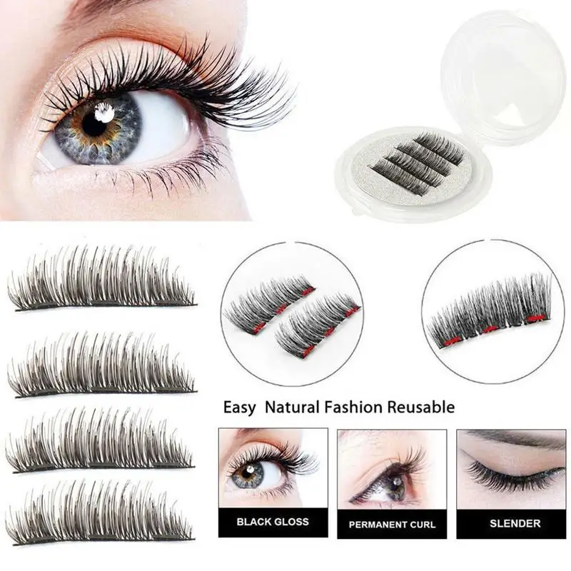 Магнитные ресницы с 4 магнитами 3D накладные магнитные аппликатор натуральные для