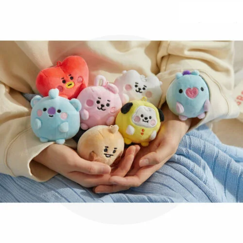 

New Korean Kpop Animal Cartoon Keychain Bangtan Boys Group Pong Standing Small Plush Pendant 7CM Baby Lovely Toys Bag Accessory