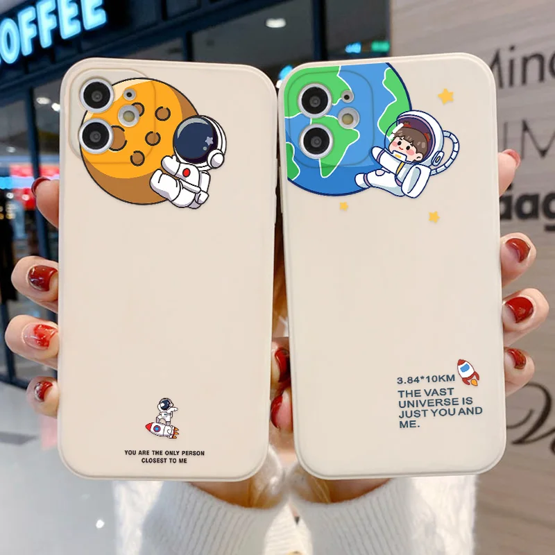 Astronaut Phone Cases For Iphone 11 Case Iphone 13 14 Pro Max 12 7 8 XR X Xs SE 2020 6 6s Plus Mini SE 2020 14 Plus Cover Coque
