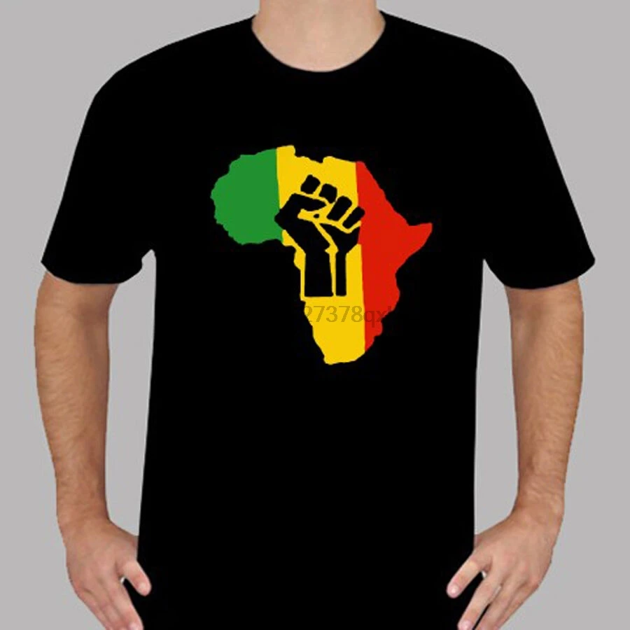 Новая Черная Мужская футболка с музыкальным логотипом Africa Power Rasta Reggae размер от S