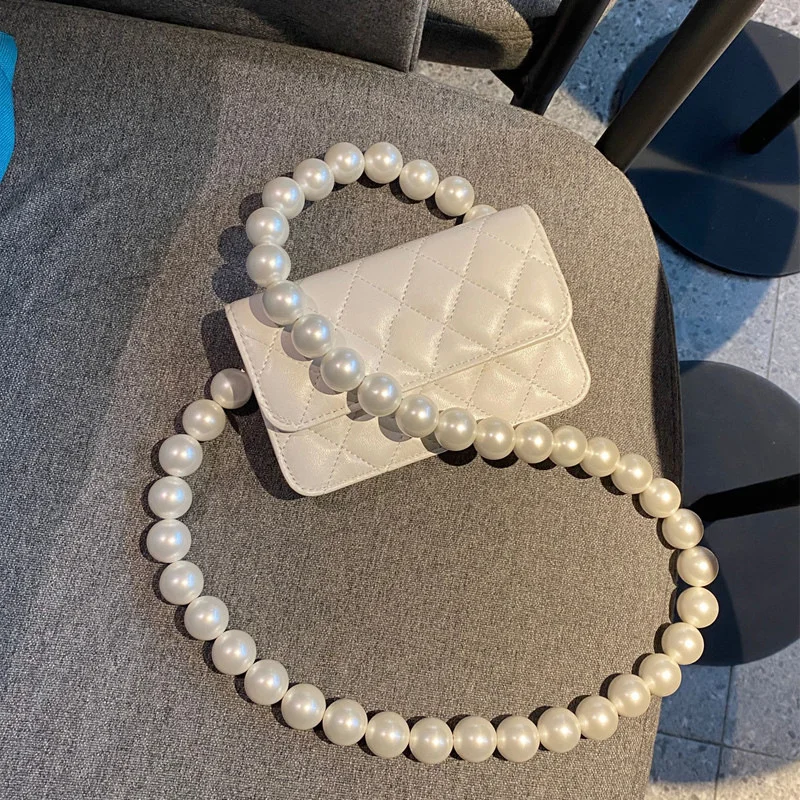 

Large Pearl Bag Chain White Mobile Phone Chain Lanyard Crossbody Pearl Bag With Short Hand Bag Shoulder Strap Pearl Chain