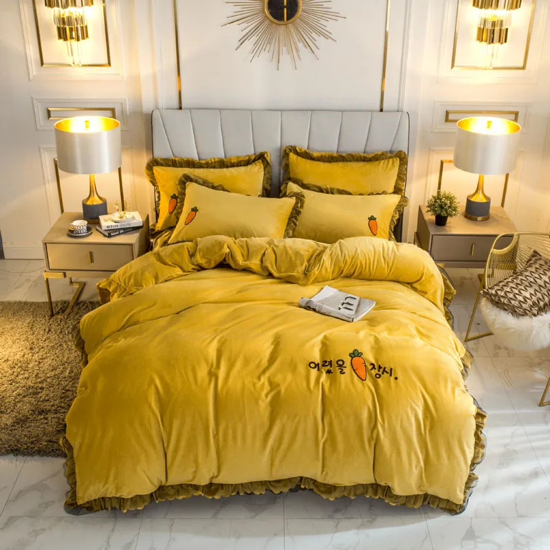 

4 шт., бархатные наволочки с оборками, в Корейском стиле