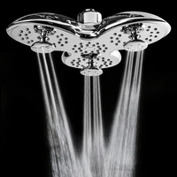 10 inch bathroom shower head petal shape 3 functions bathroom top shower head rainfall jetting shower spa shower head