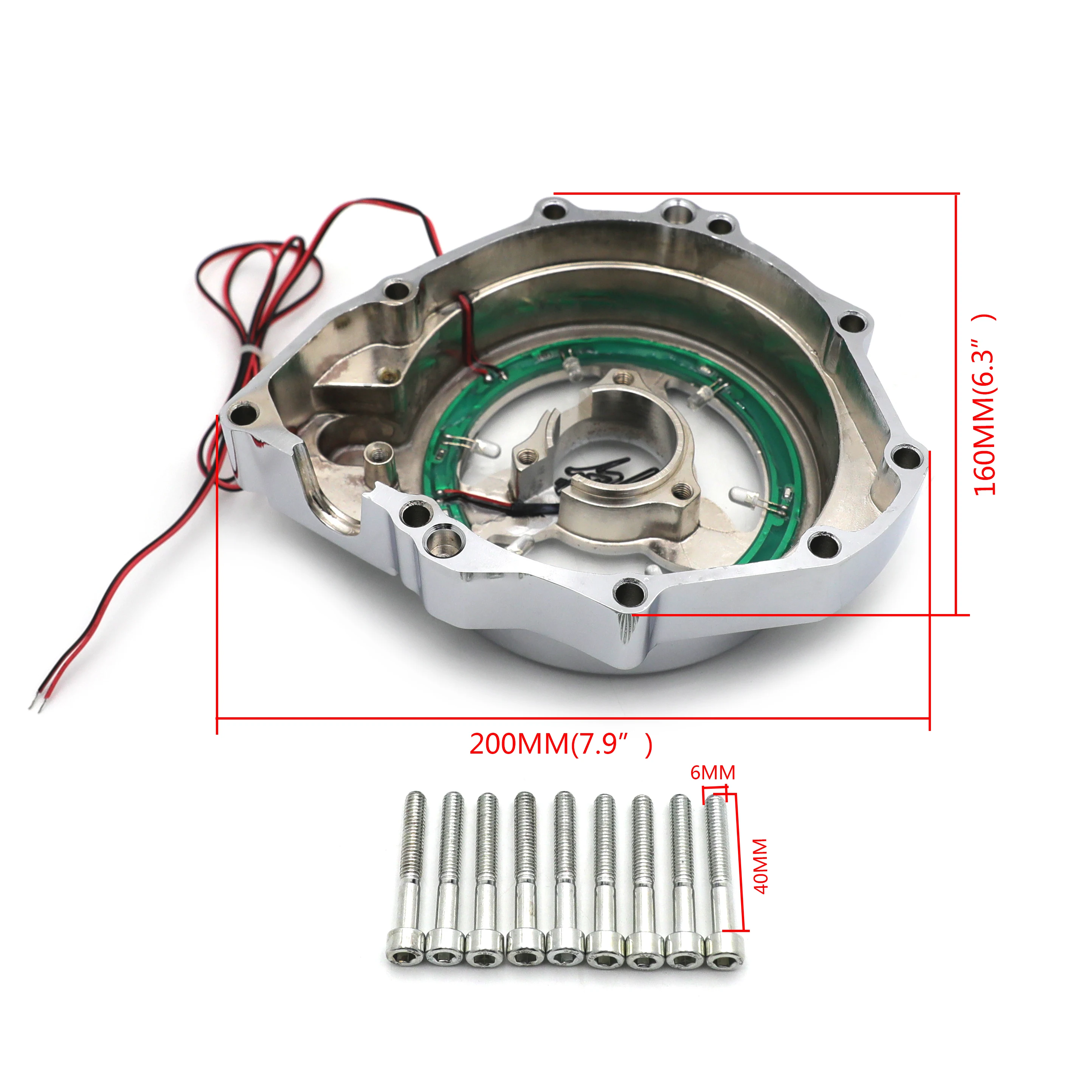 Запчастей мотоцикла синий светодиодный прозрачная двигателя статора Крышка