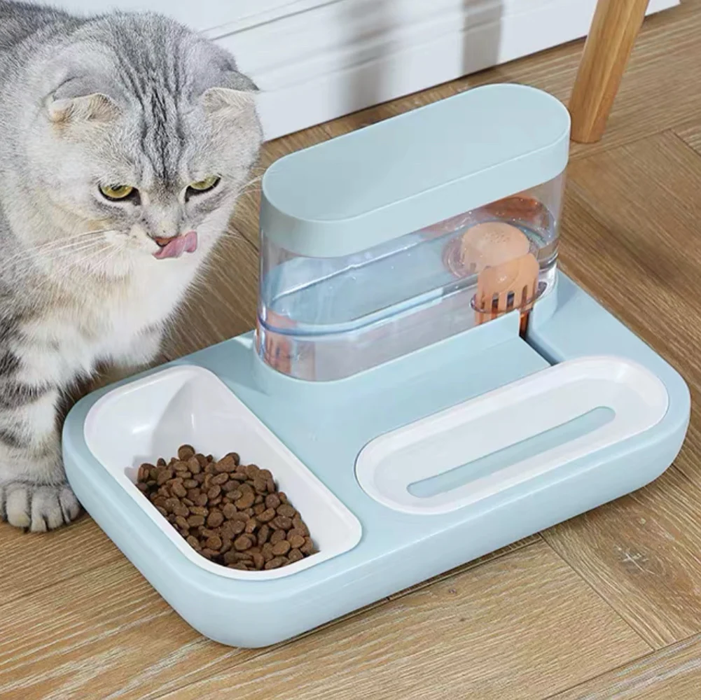 

Cat Accessories Bowl Double Drinking Gatos Water Eating Anti-Overturning Protect Cervical Spine Pet Rice Food корм для кошек