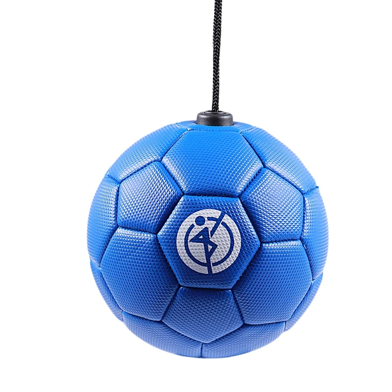 

Football Training Ball Kick Soccer Ball Tpu Size 2 Kids Adult Futbol with String Beginner Trainer Practice Belt,Blue Color