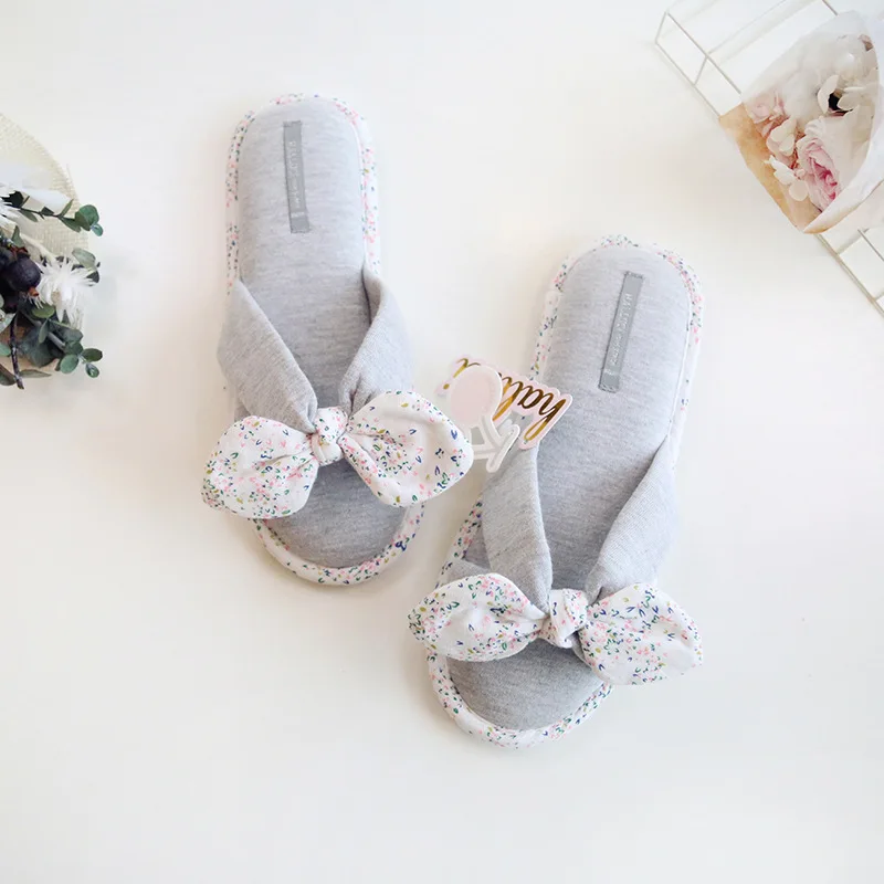 COSMAGIC/Новинка 2019 года сезон осень женские Вьетнамки с принтом и бантом домашние