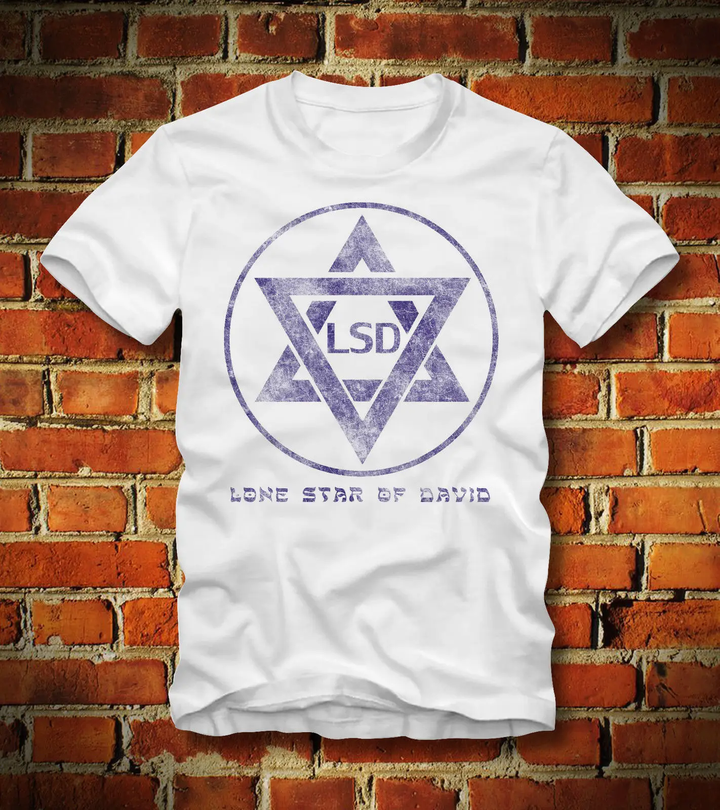 Модная летняя футболка из 100% хлопка с флагом Израиля LSD LONE STAR OF DAVID STERN PSYCHEDELIC