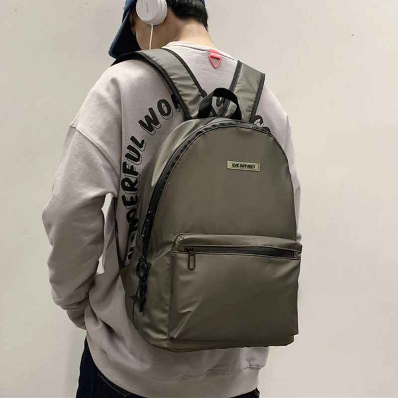 

Waterproof Oxford Rucksack Business Travel Functional Backpack Schoolbag Solid Color Insert Buckle Laptop Backpack Bag