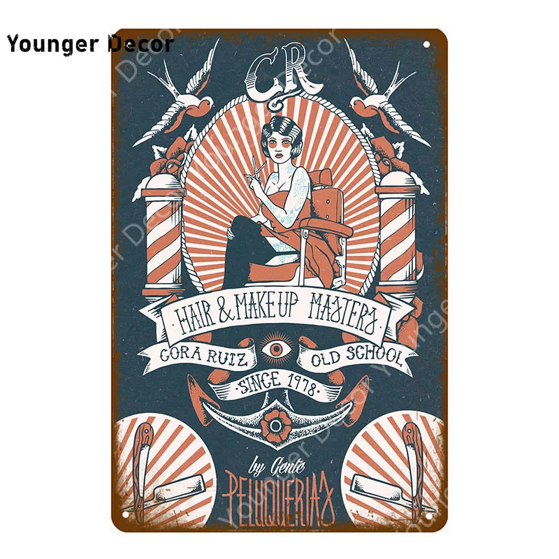 Barber Shop Metal Signs Haircuts And Shaves Advertising Decorative Board Home Wall Decor Hairdresser Gift Vintage Poster YI-165