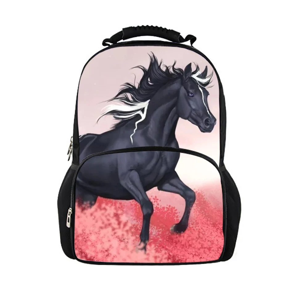 HaoYun Children's Backpacks Beautiful Horses Pattern Kids School Book Bags Cartoon Animal Teenagers Girls Large Backpack