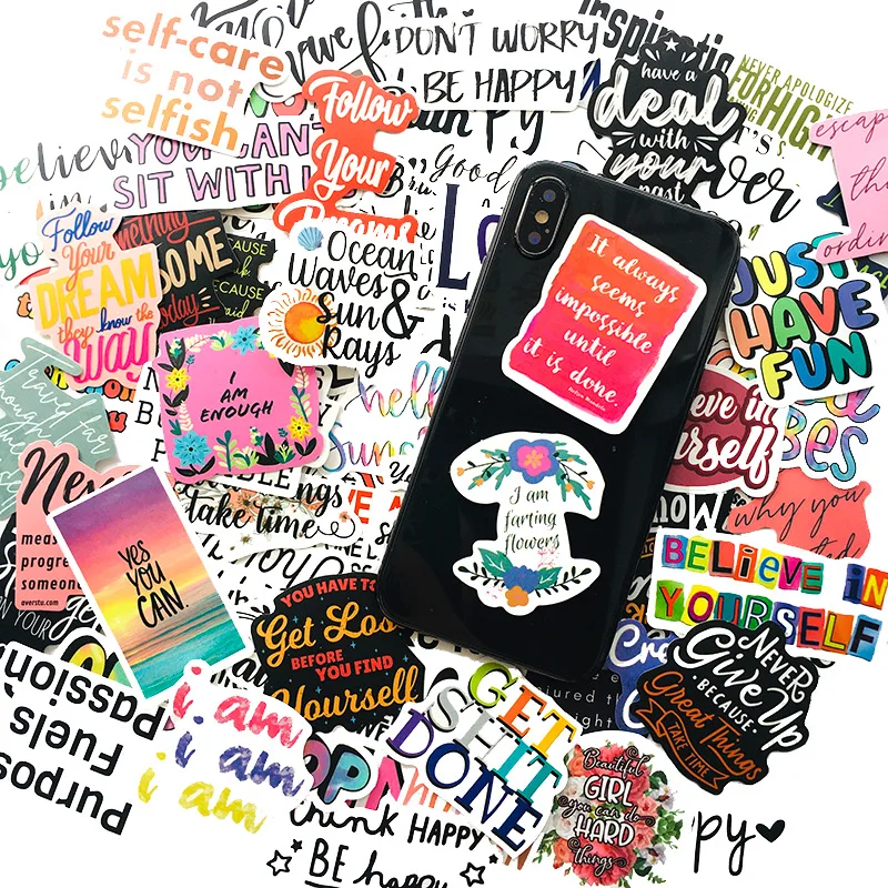 Текстовые наклейки 100 шт./упак. вдохновляющий постер на английском языке