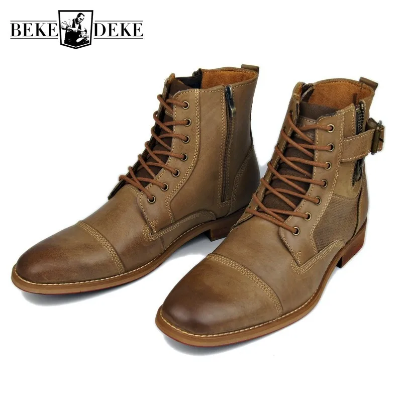 Мужские ботинки с острым носком размера плюс 47 рабочие из 100% натуральной кожи