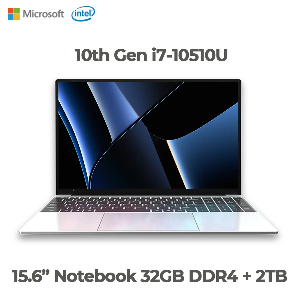 

2022 Hot 15.6 Inch Laptop 10th Intel Core i7-1065G7 32GB DDR4 2TB M.2 SSD Backlit Keyboad Fingerprint Windows 10 Gaming Notebook