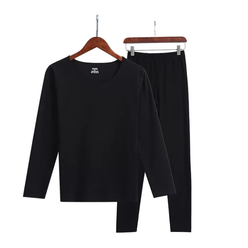 

Warm Winter Underwear Sets Mens Round Neck Double-sided Velvet Thermal Male Slim Winter Underwear Suits