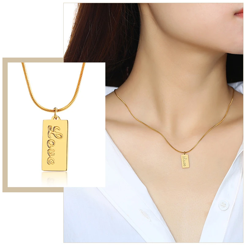 Трендовые ожерелья для подарка любви женщин золотой цвет подвеска из