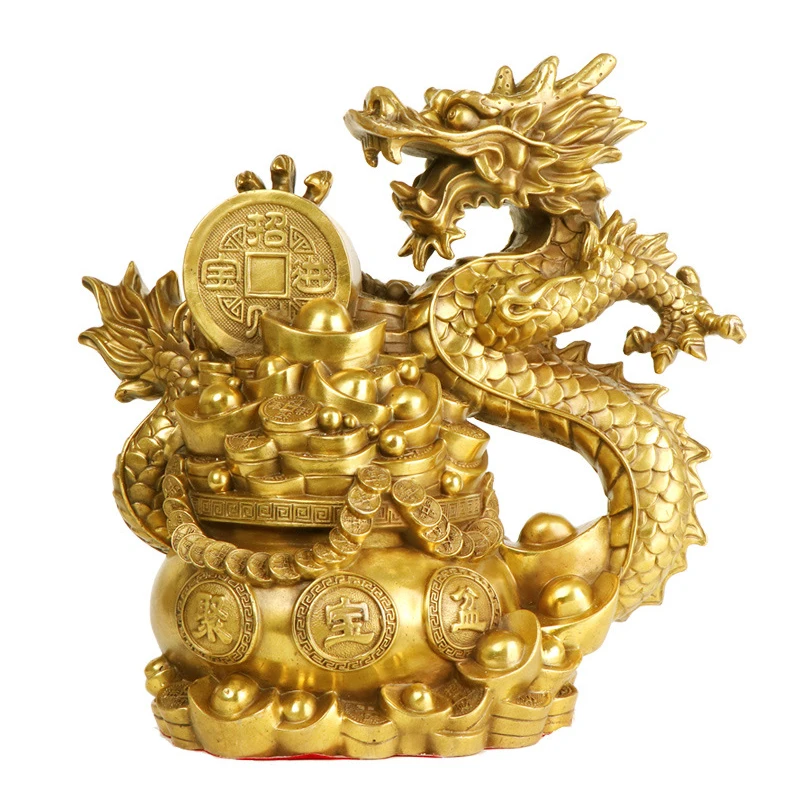 

MOZART Чистая медь Рог изобилия Дракон Лун украшения 12 зодиака драконы ремесла украшение дома