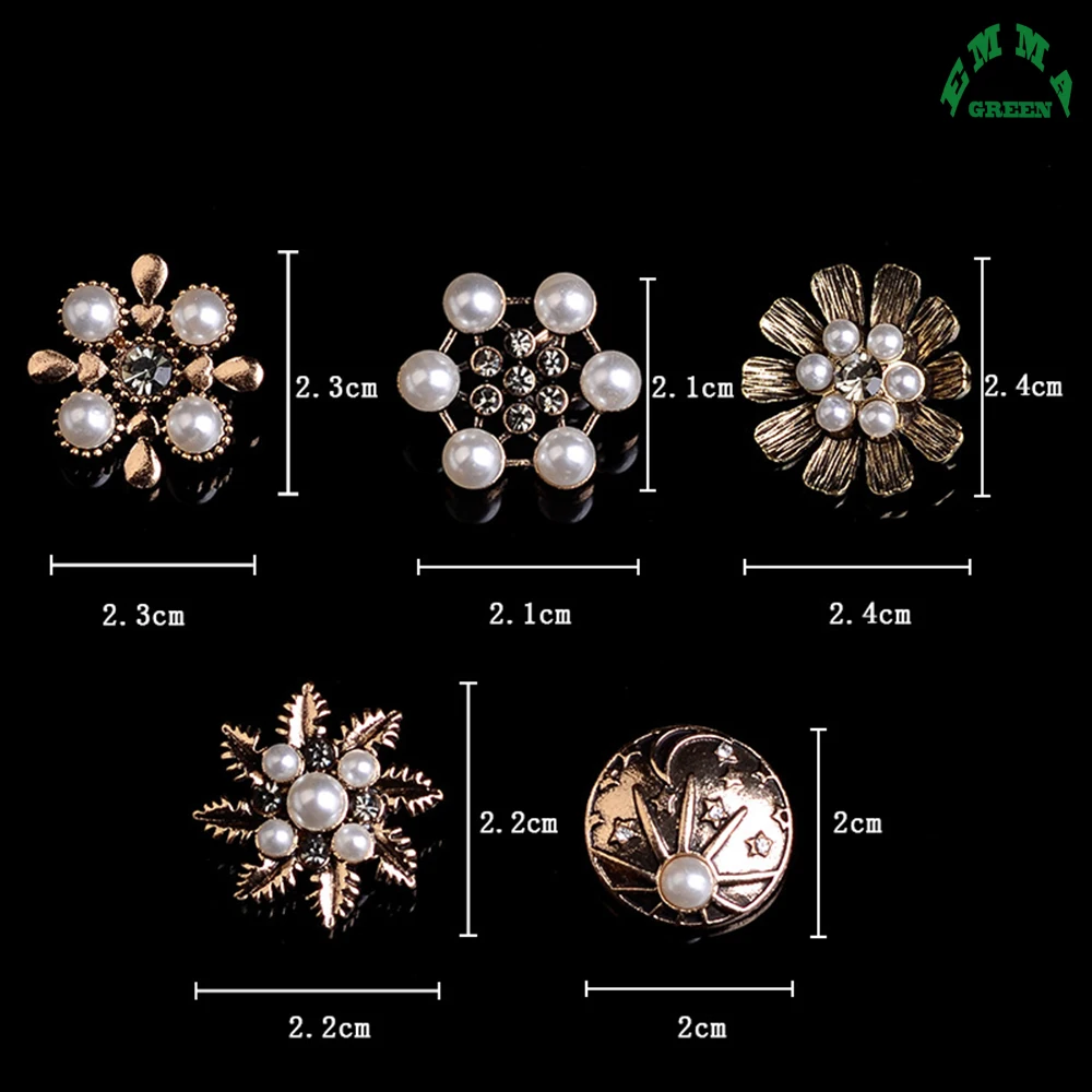 Flat back Rhinestone Snowflake Buttons for Women Wedding Jewelry 20pcs Pearls Embellishment Scrapbooking DIY Crafts