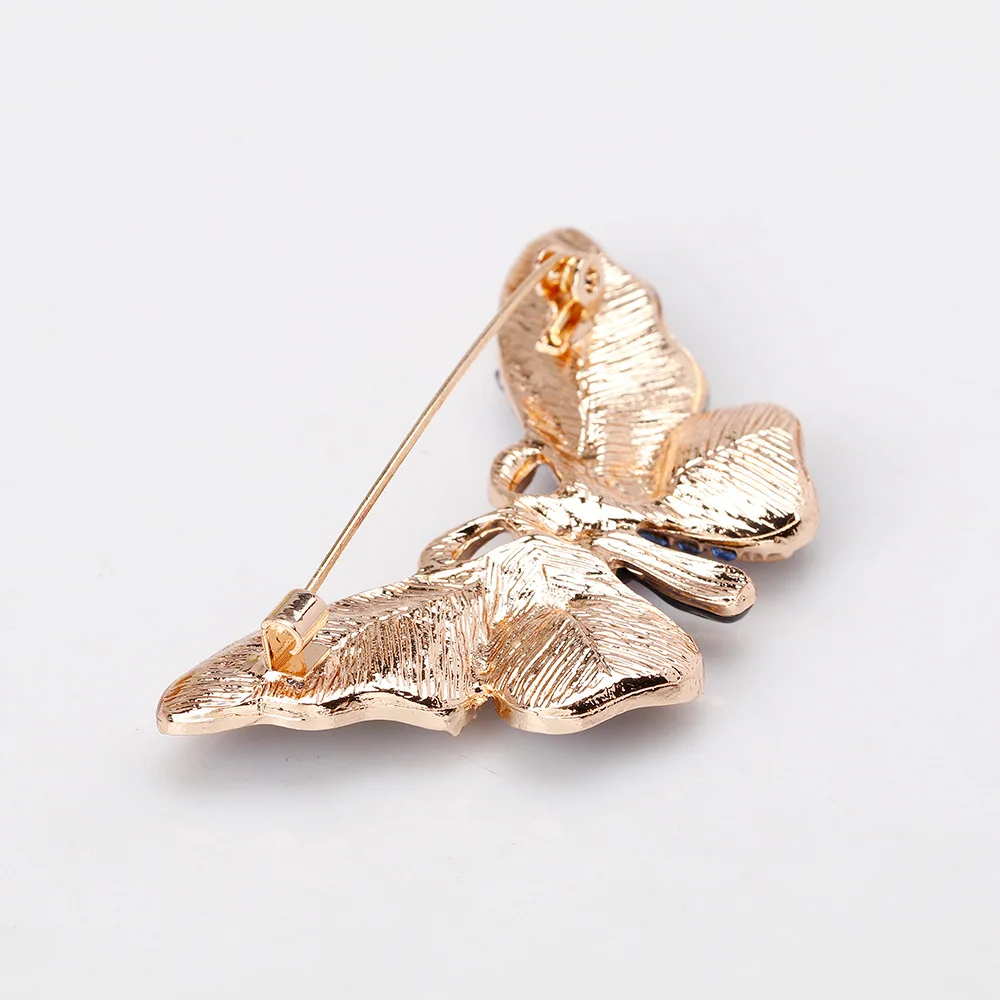 Эмалированная булавка в форме бабочки Стразы Милые Броши виде голубого