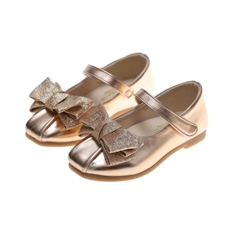 Новинка Детская школьная обувь принцессы Цвет золотой серебристый черный
