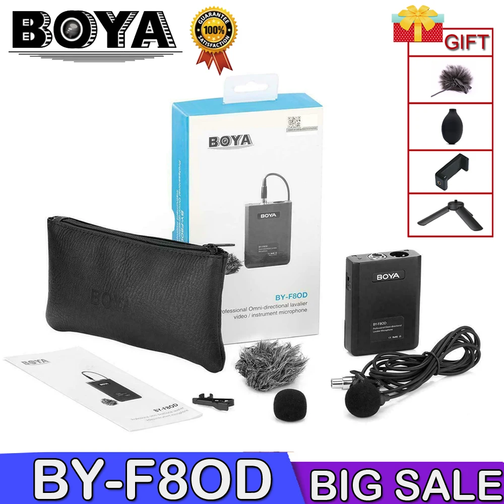 BOYA BY F8OD Профессиональный XLR Lavalier микрофон для инструментов вокальной