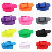 high qwuality silicone fashion unisex women men belt punk plastic buckle candy color no metal security inspection waistband