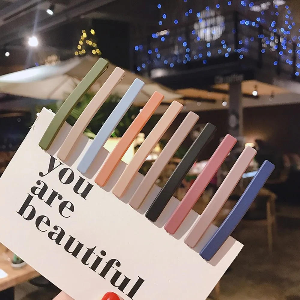 

2Pcs/set Fashion Girl Barrette Hairpins For Women Hair Clip Lady Bobby Pins Metal Straight Hairgrip Styling Tools Accessories