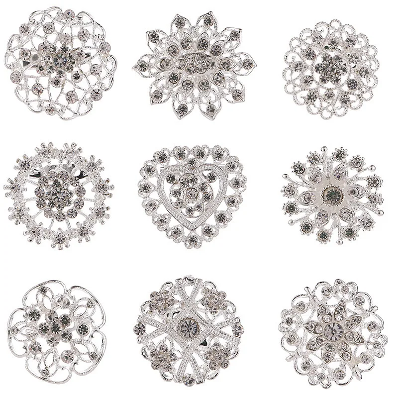 Высококачественная модная новая брошь серебряного цвета в форме цветка