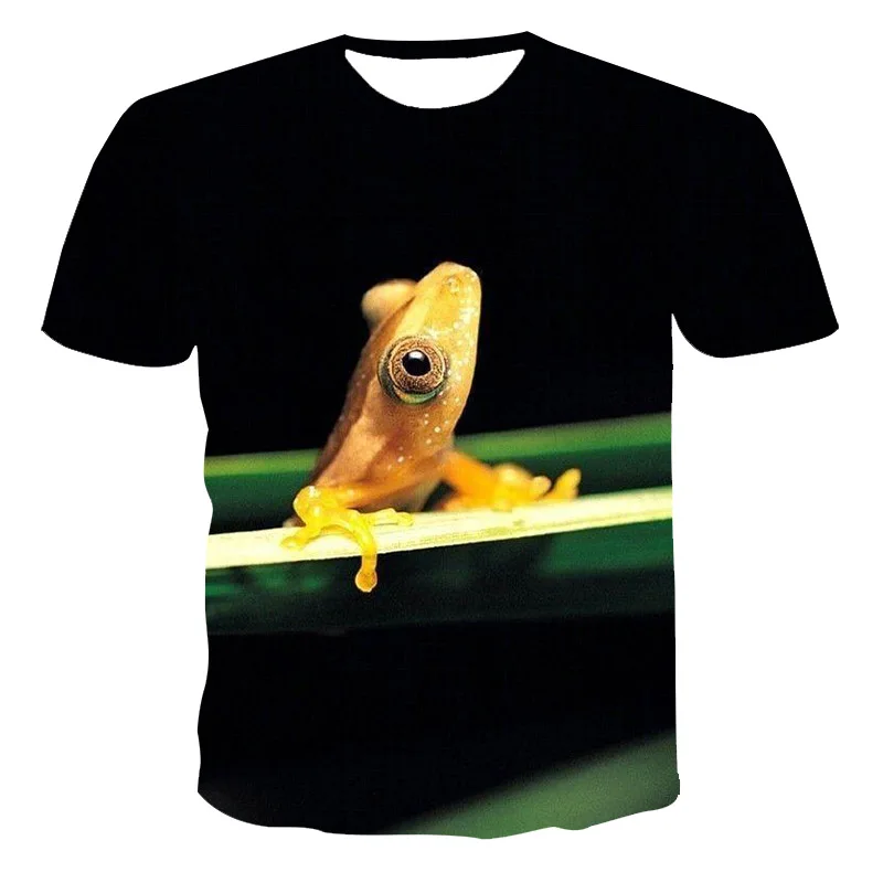 

2021 New Summer T-Shirt Unisex Short-Sleeved 3D Printing T-Shirt Animal Series Frog Round Neck Pullover XXS-6XL Wholesale