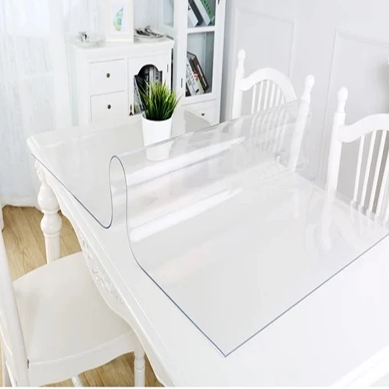 Толщина 2 мм прозрачная пвх скатерть водонепроницаемый тяжелый чехол для стола