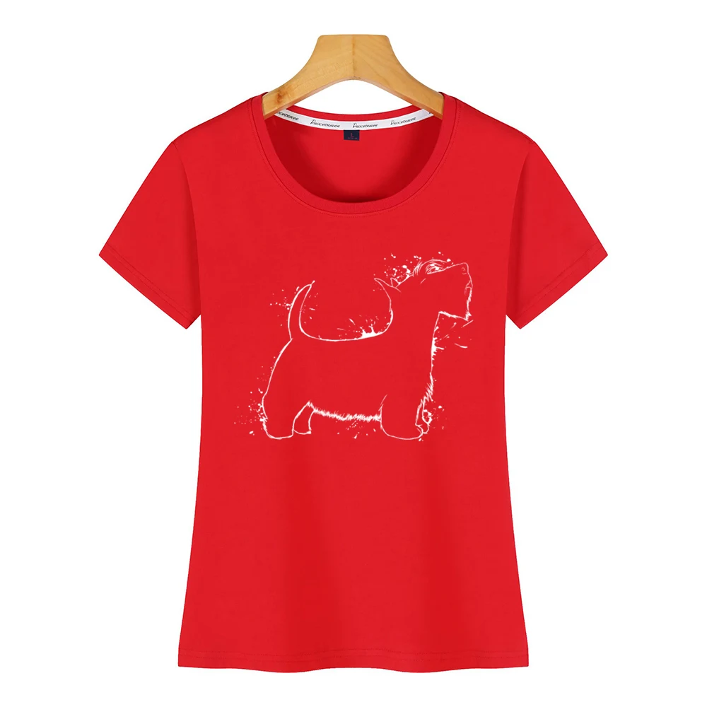 Женская футболка с принтом шотландского терьера | одежда