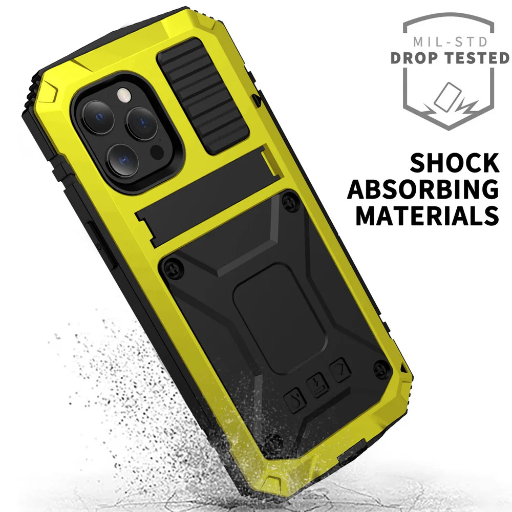 

Противоударный металлический бронированный чехол для iPhone 13 Pro Max, сверхмощный защитный чехол с полным покрытием, чехол для iPhone 13 Mini 13 Pro Max, че...