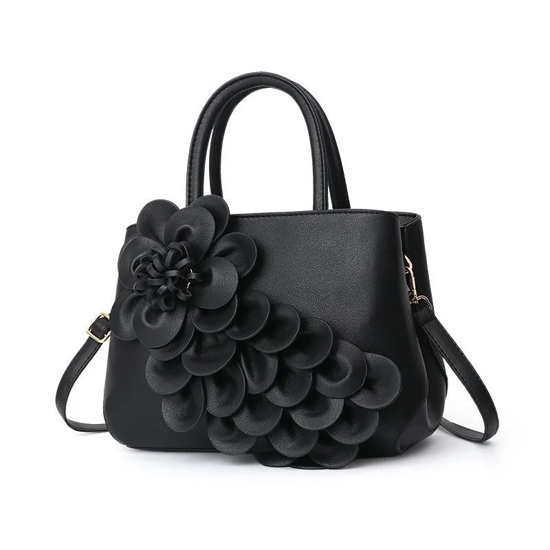 

Women's Bag 2018 New Three-dimensional Large Flowers Large Capacity Handbag Single-shoulder Bag Simple Fashion Women Bag