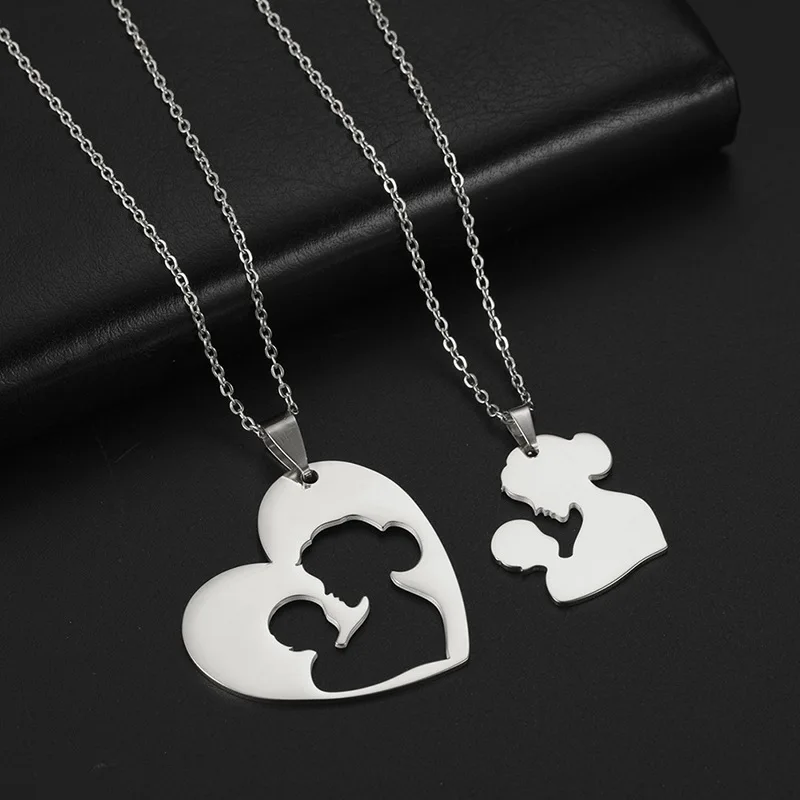 

Love Family Baby Pregnant Heart Necklace For Wife Mother Father day Women Man Gold Silver Color Stainless Steel Jewelry Gift
