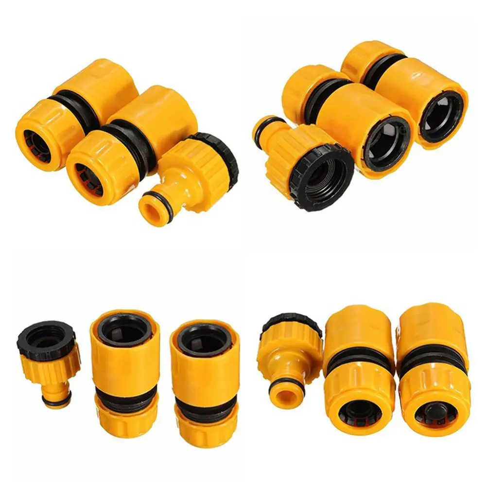 

40%HOT3Pcs 1/2Inch 3/4Inch Garden Water Hose Pipe Fitting Quick Tap Connector Adaptor
